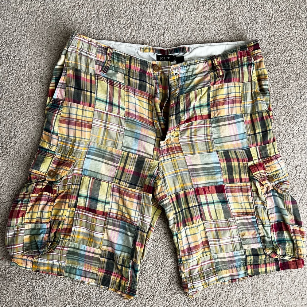 J. Crew Multicolor Plaid Cargo Shorts